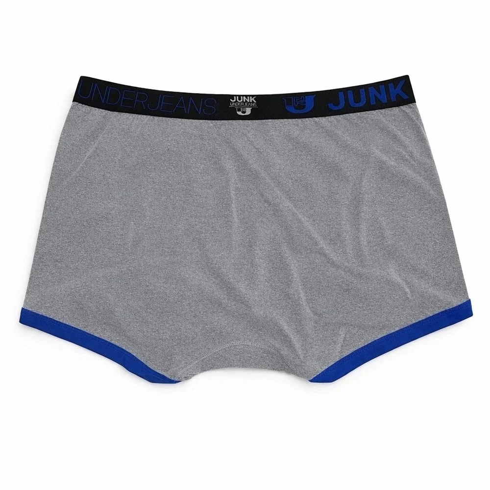 Junk Underjeans Royal Vibe Mens Gray Blue Trim Trunk Boxer Shorts 3XL/XXXL New